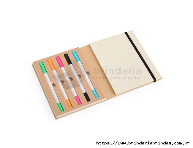 Bloco de Anotações com 5 Canetas 14,3x18,1 - BL01