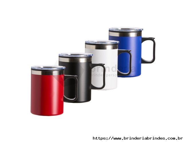 Caneca Plstica 375ml Revestida em Metal - CN10