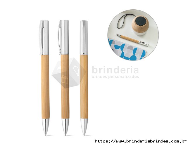 Caneta Metal e Bambu - CE09A