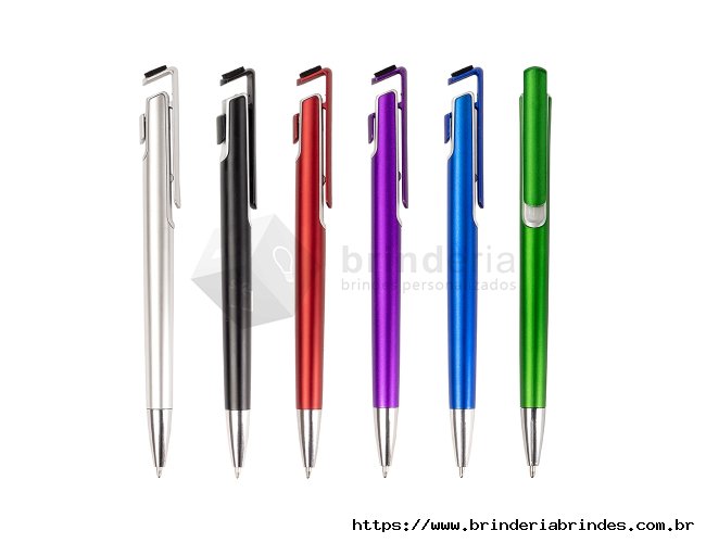 Caneta Plástica com Suporte para Celular - CT05D