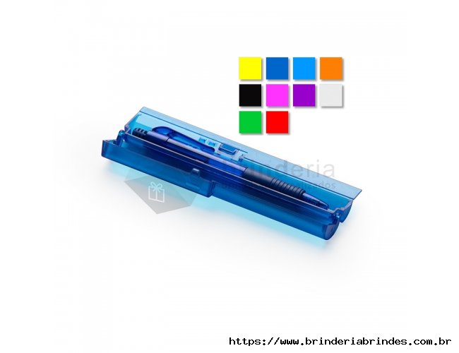 Kit Estojo Com Caneta Plstico e Rgua - KE01A