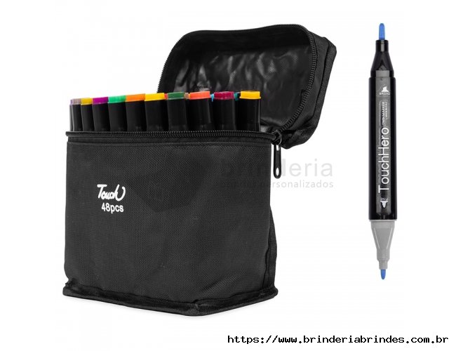 Kit Canetas Marcadoras Pontas Duplas 48 Cores - CMT11A