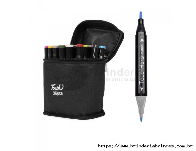 Kit Canetas Marcadoras Pontas Duplas 36 Cores - CMT11