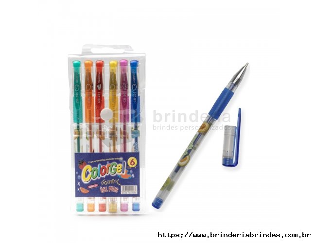 Kit Canetas Gel 6 cores - CMT10