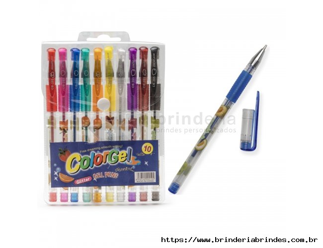 Kit Canetas Gel 10 cores - CMT10B