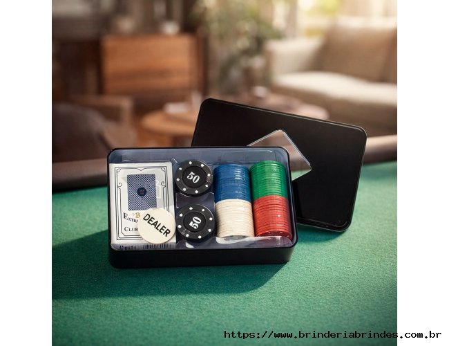 Kit Poker com 80 Fichas - JG12
