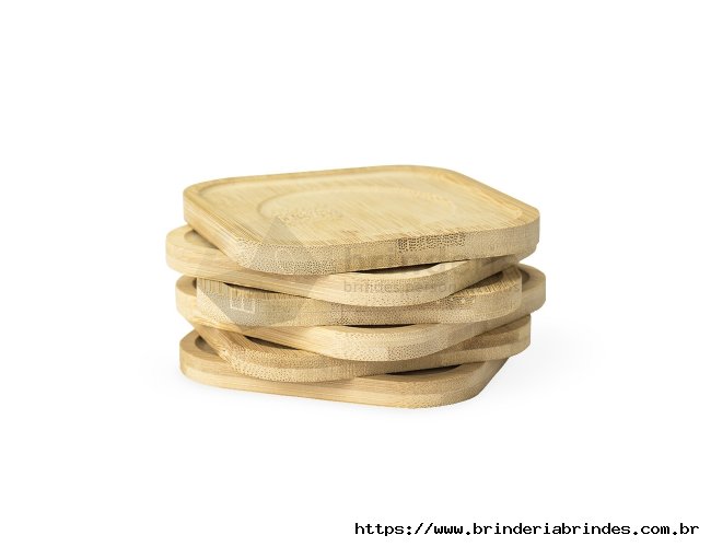 Kit Porta-Copos Bambu com 6 Peas - BR14G