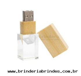 Pen Drive Vidro e Madeira - PN29