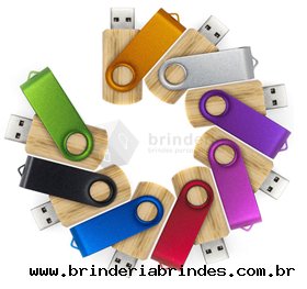 Pen Drive Madeira com Metal - PN07